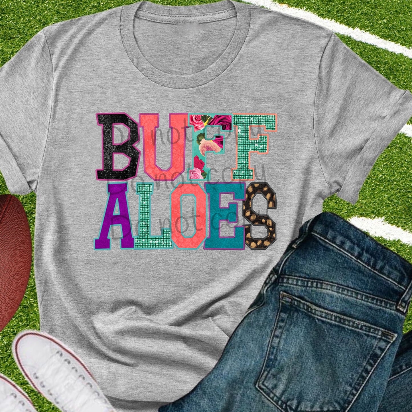 Buffaloes appliqué words-DTF