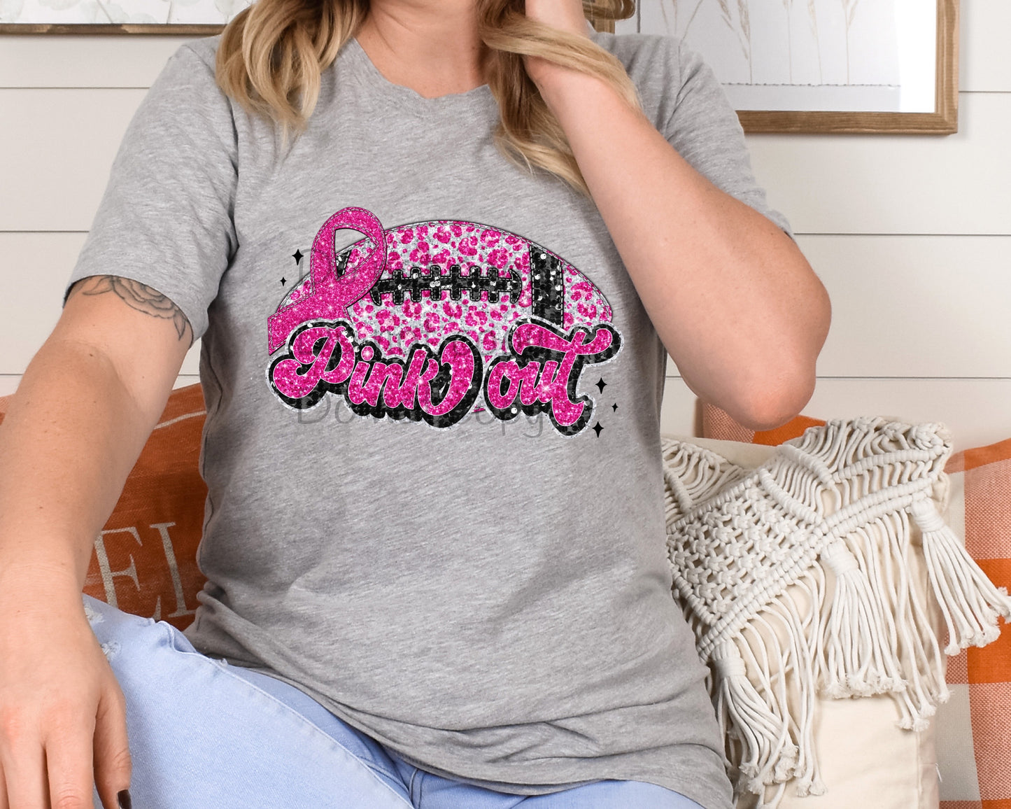 Pink out football-DTF