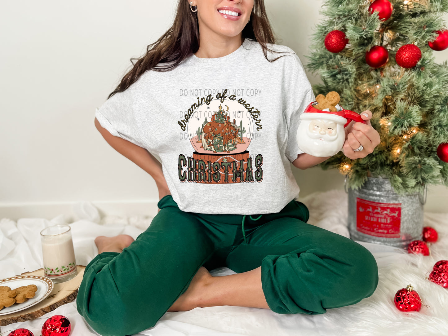 Dreaming Of A Western Christmas Horse -DTF