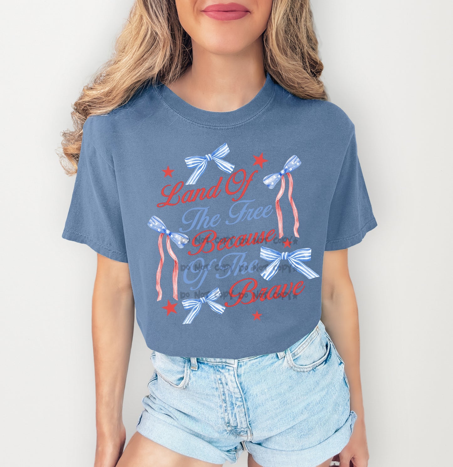 Land of the Free because of the Brave bows-DTF