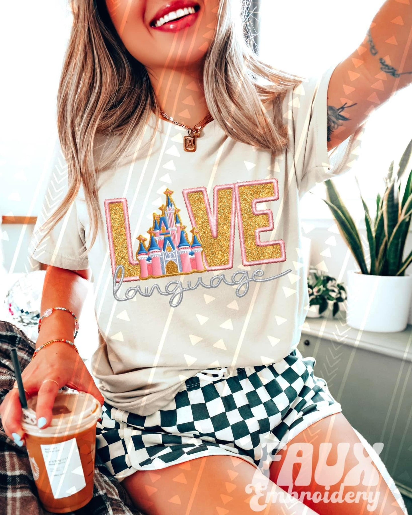 Love Language castle Faux Embroidery - DTF