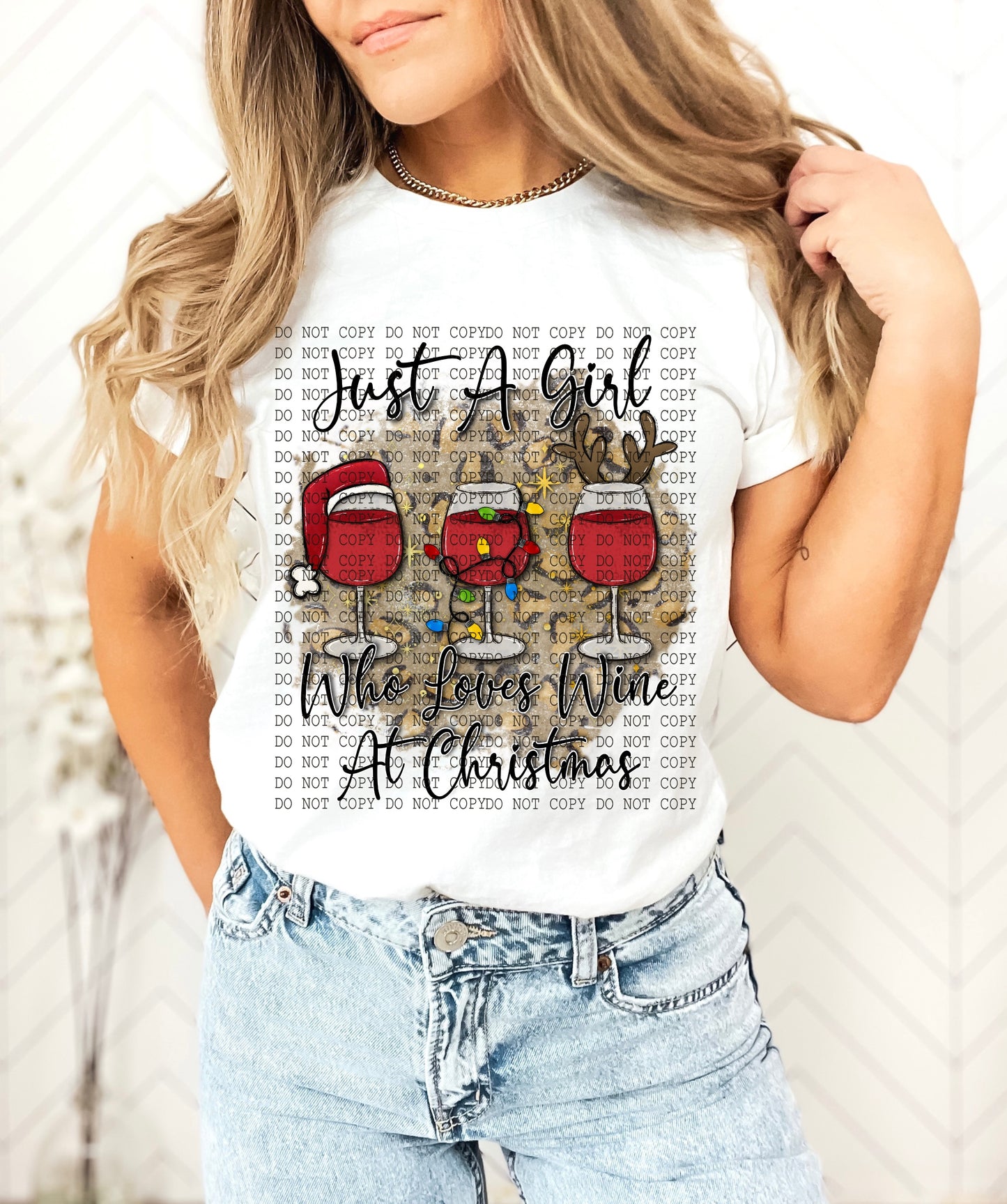 Just A Girl Who Loves Wine At Christmas -DTF