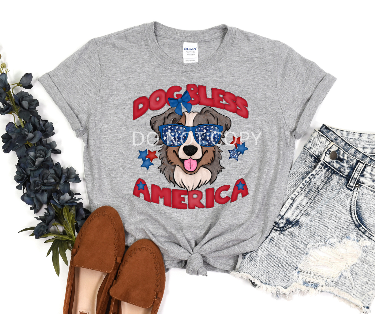 Dog Bless America Aussie-DTF