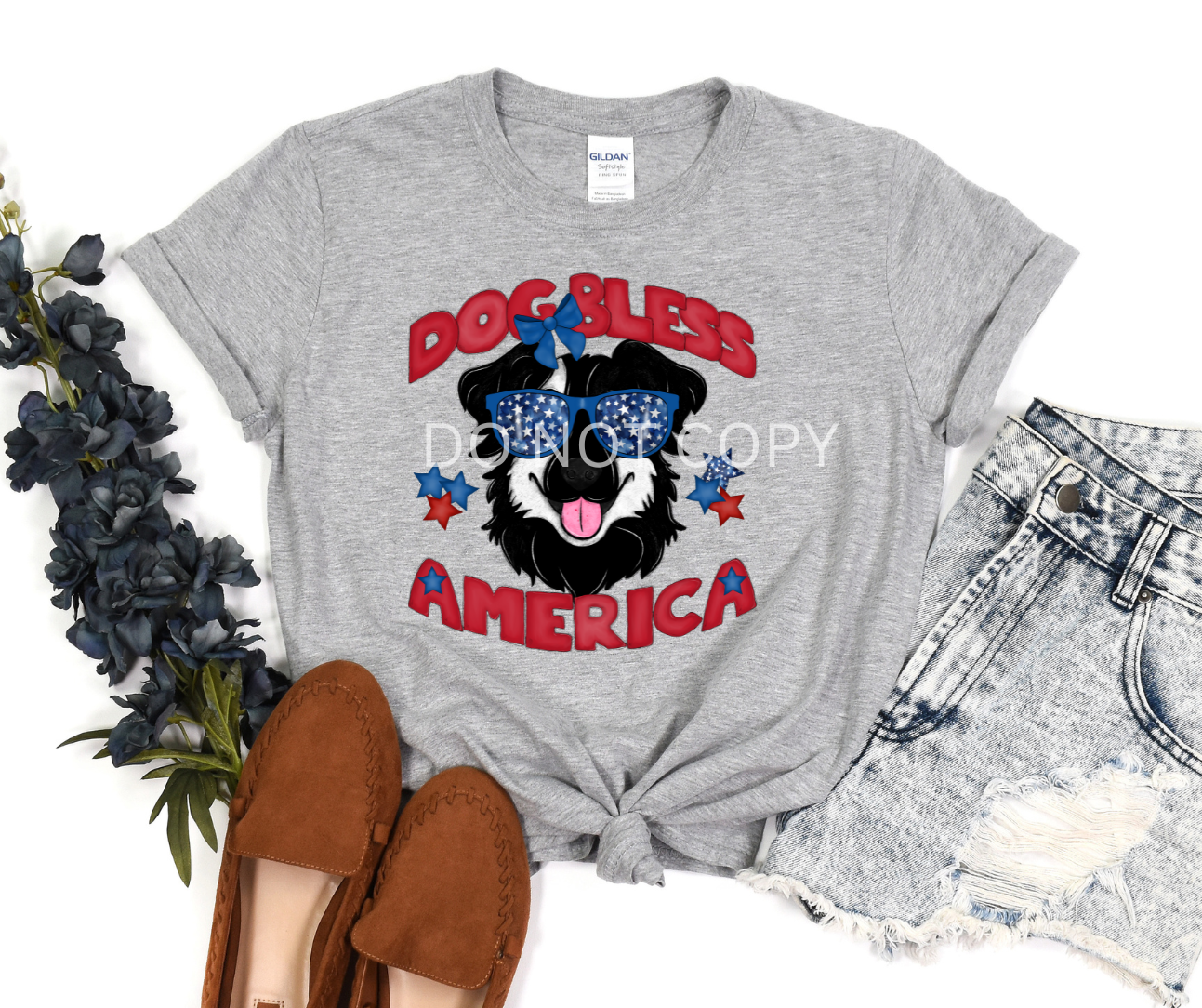 Dog Bless America Border Collie-DTF