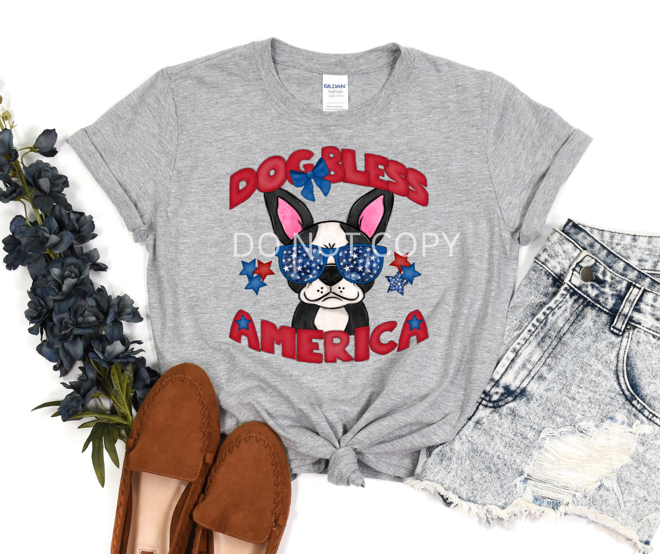 Dog Bless America Boston Terrier-DTF