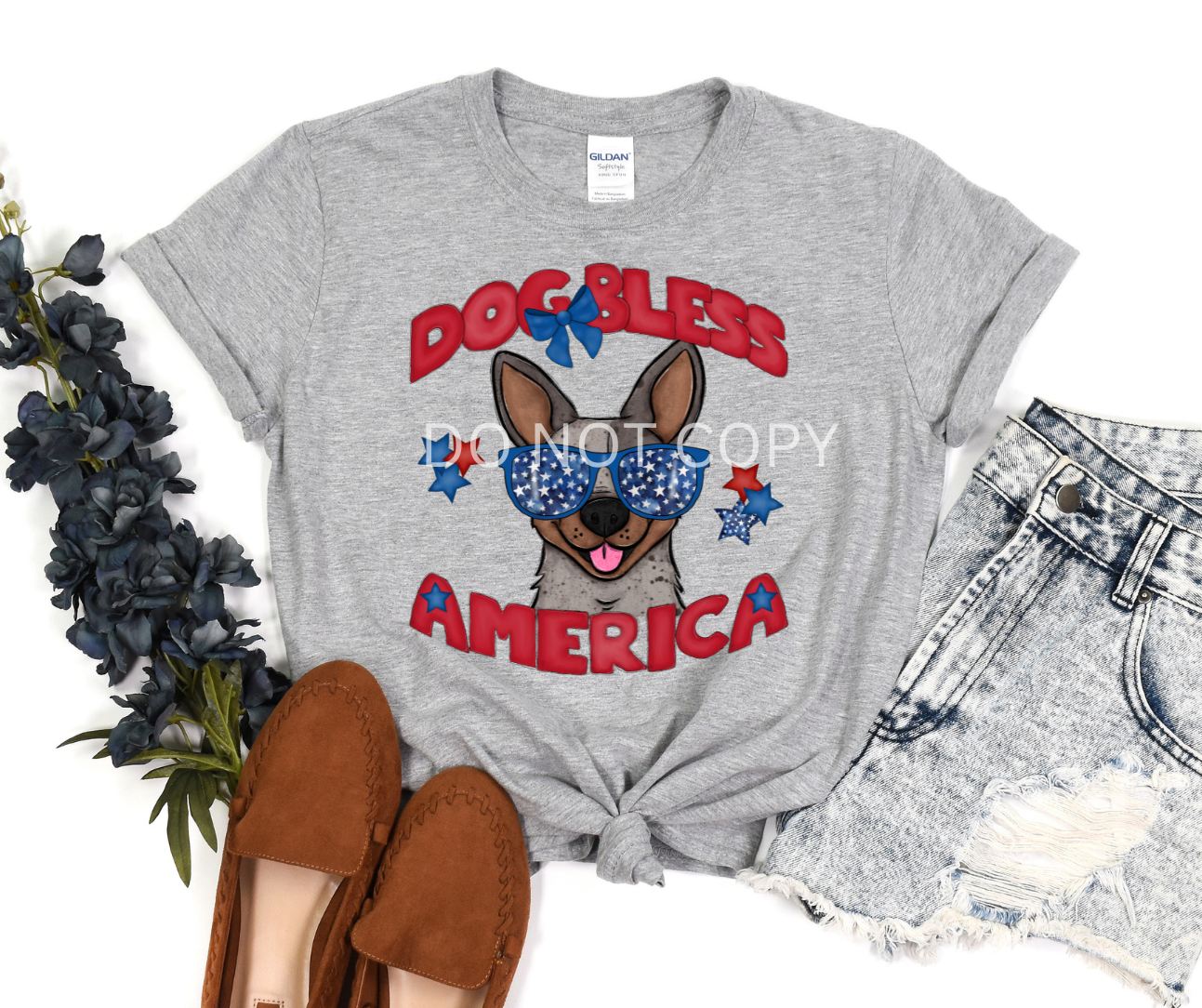 Dog Bless America Cattle Dog-DTF