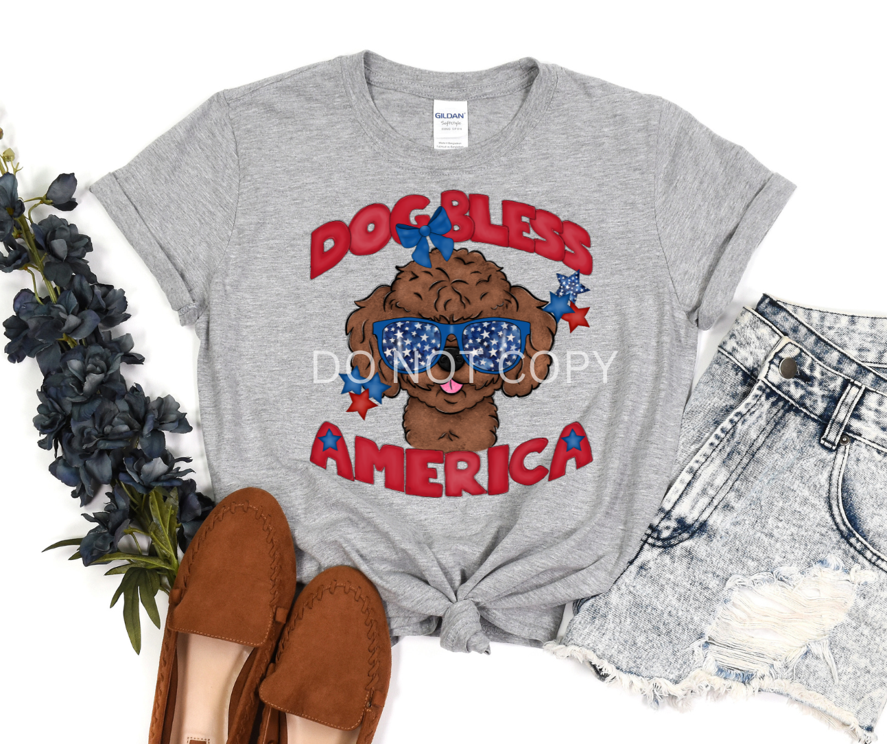 Dog Bless America Toy Poodle-DTF
