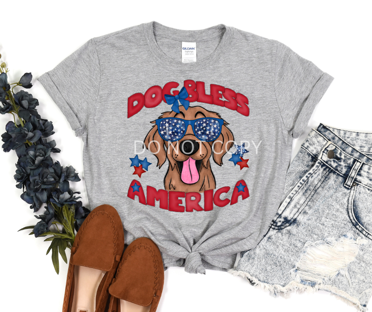 Dog Bless America Golden Retriever- DTF