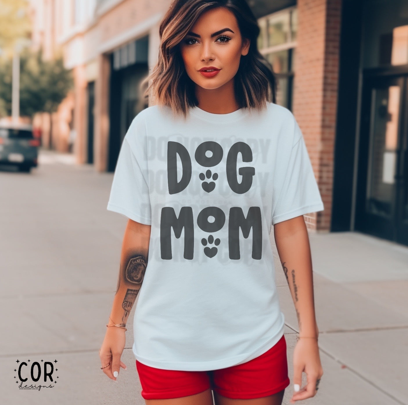 Dog Mom Blk Heart - DTF