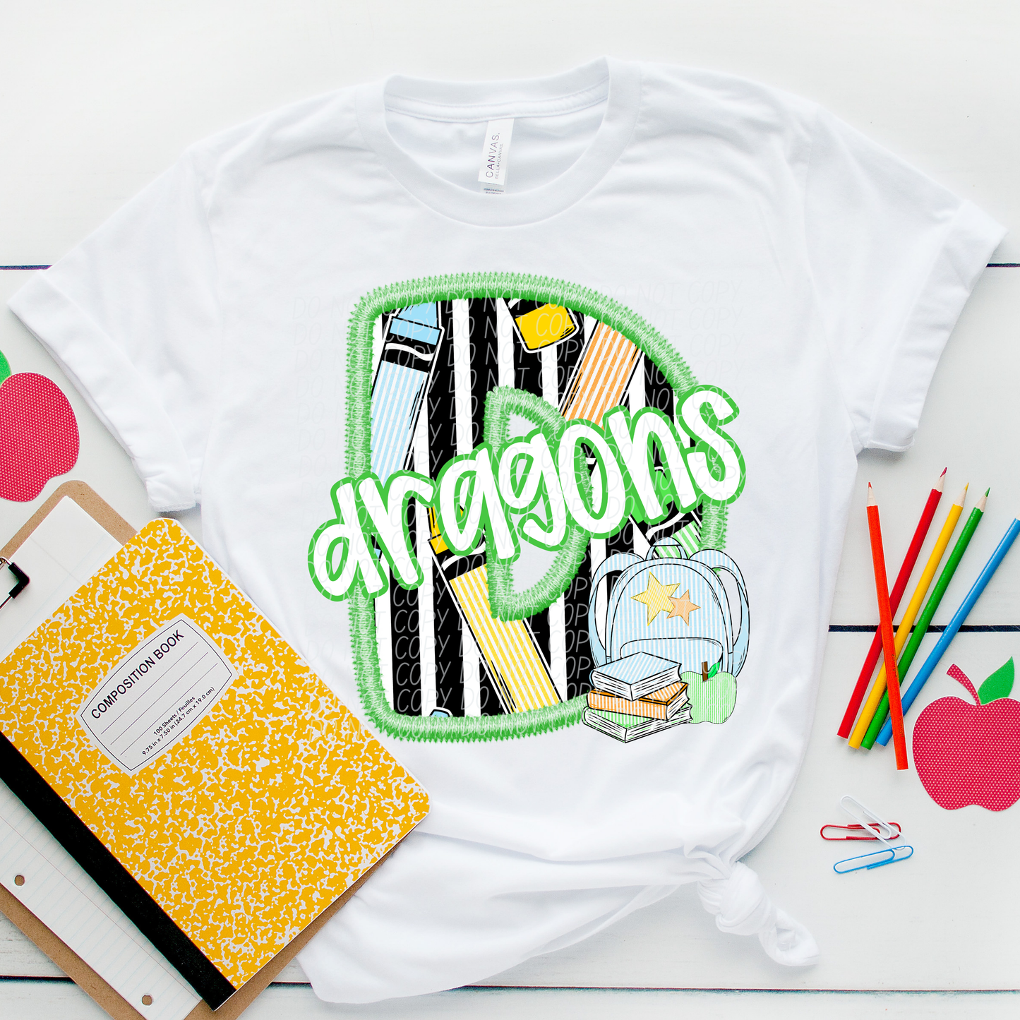 LETTER MASCOT GREEN (dropdown)-DTF&UV