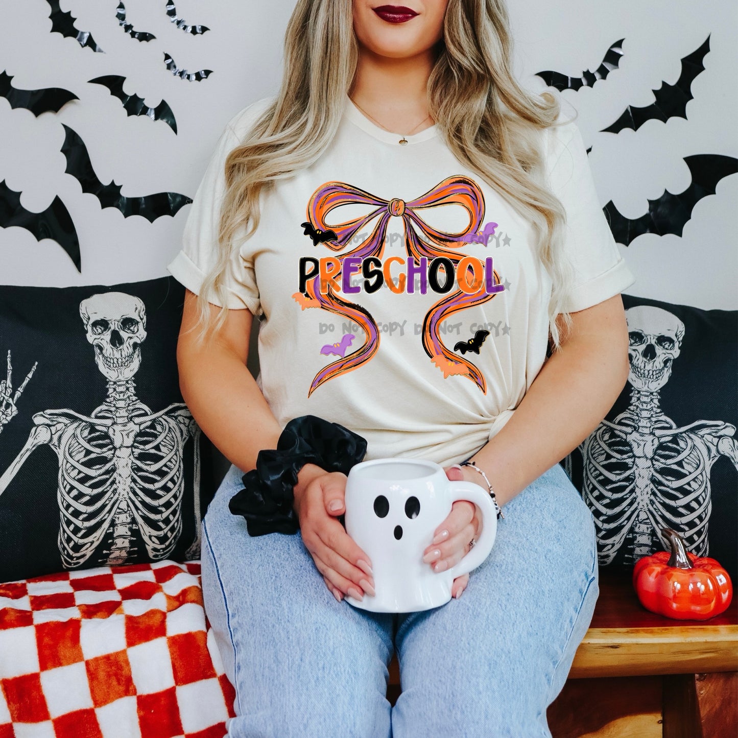 Custom Halloween word(s) With OR Without Bow -DTF&UV