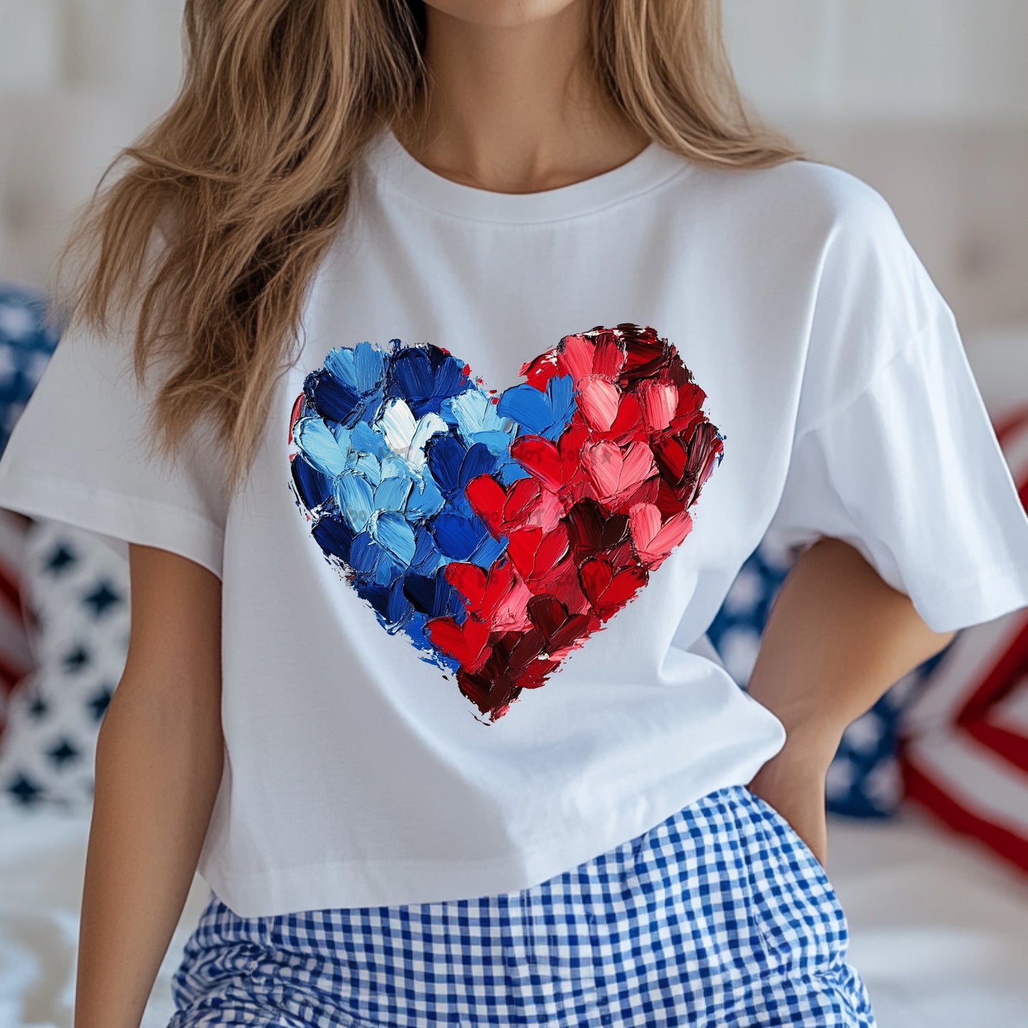 Red and Blue Heart- DTF&UV