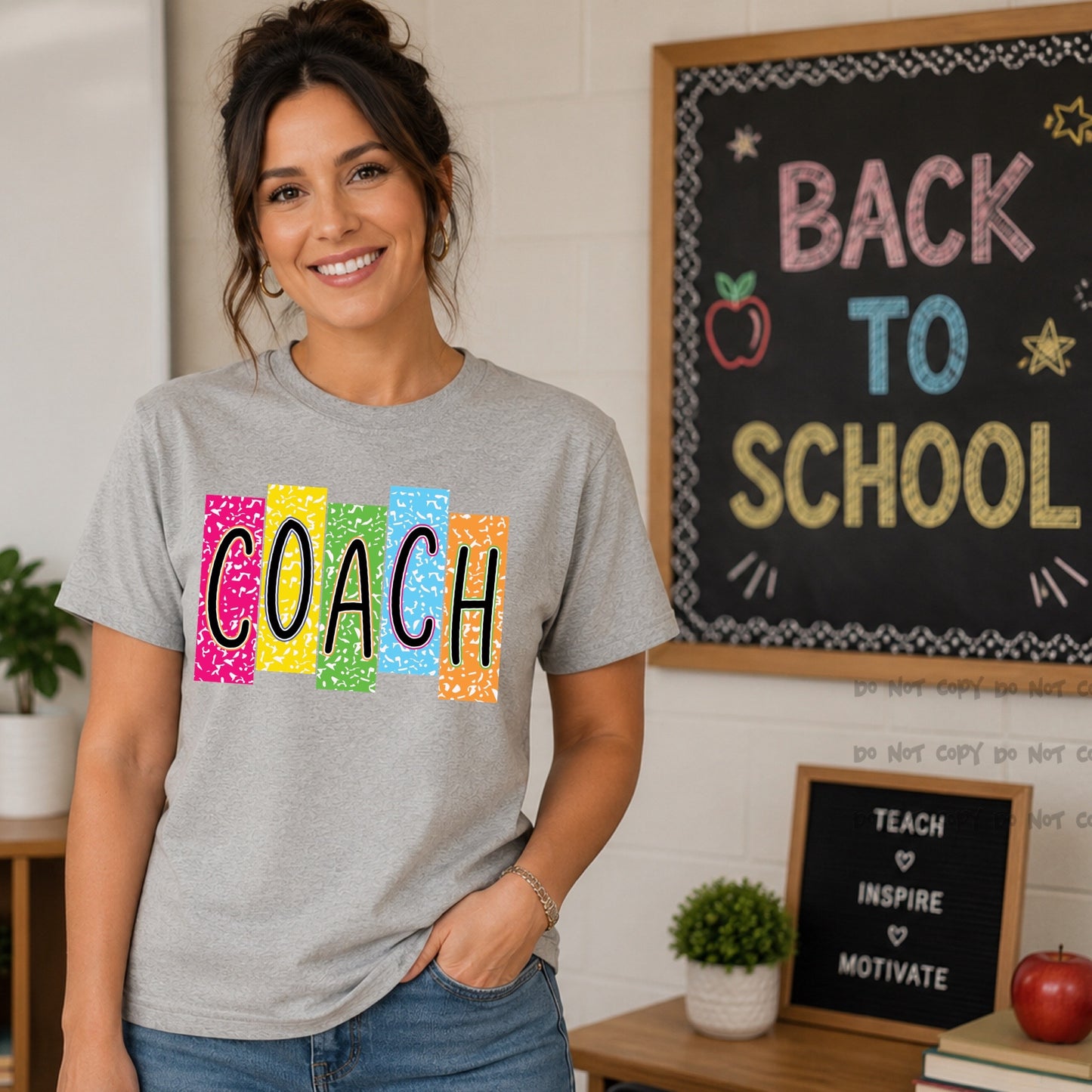 Coach colorful composition squares- DTF DEAL