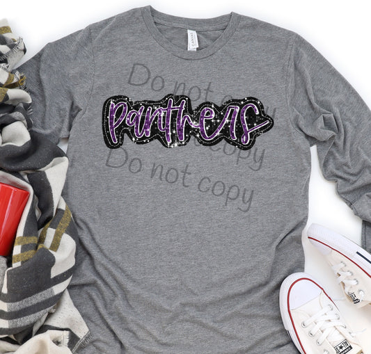 Panthers sequin -DTF