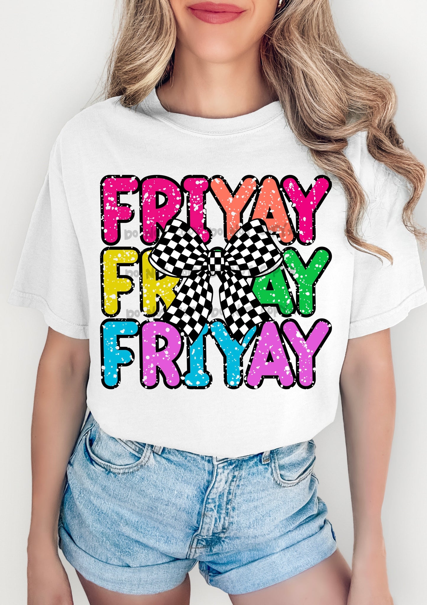 Friyay with Checkered bow- DTF&UV
