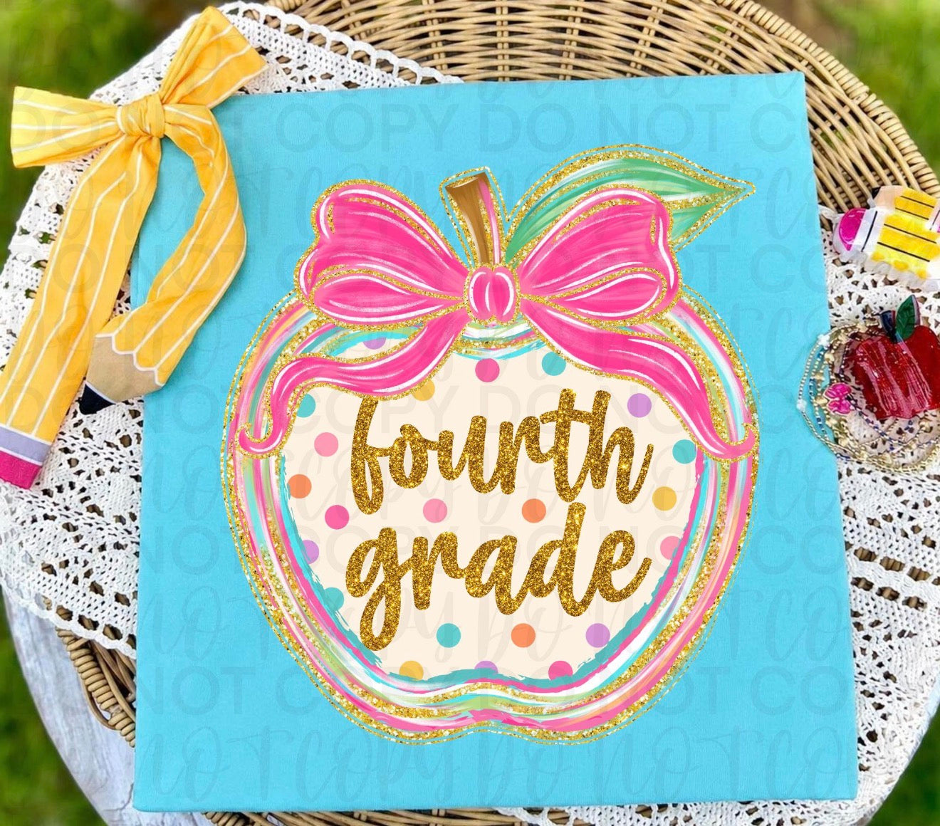 Polka Dot Apple Grades-fourth -DTF&UV