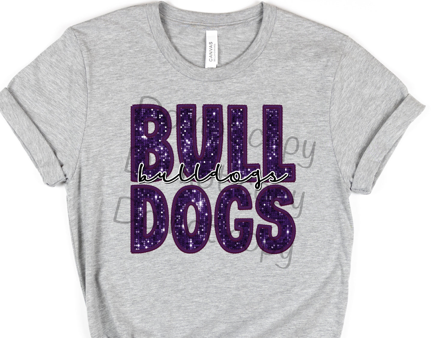 Bulldogs purple sequin bulldogs-DTF