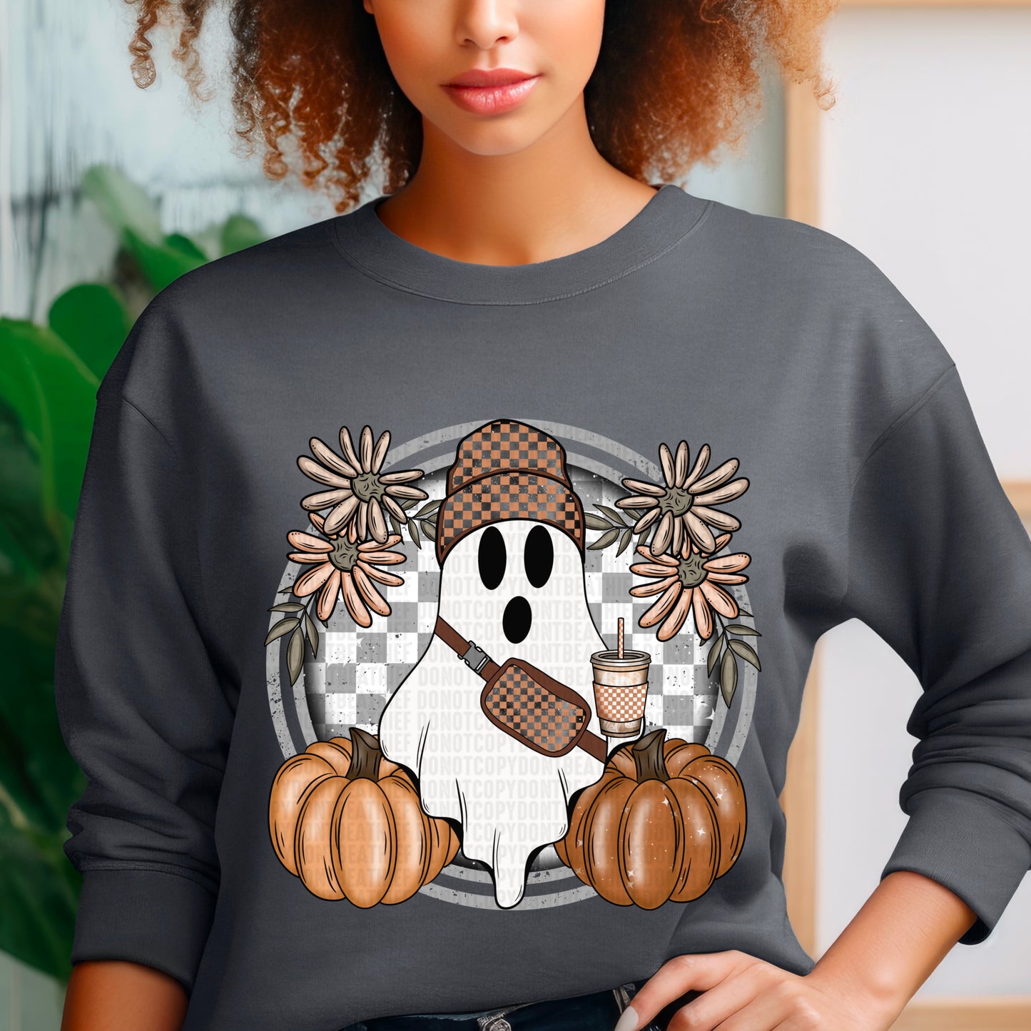 Fall Checkered ghost fanny pack-DTF