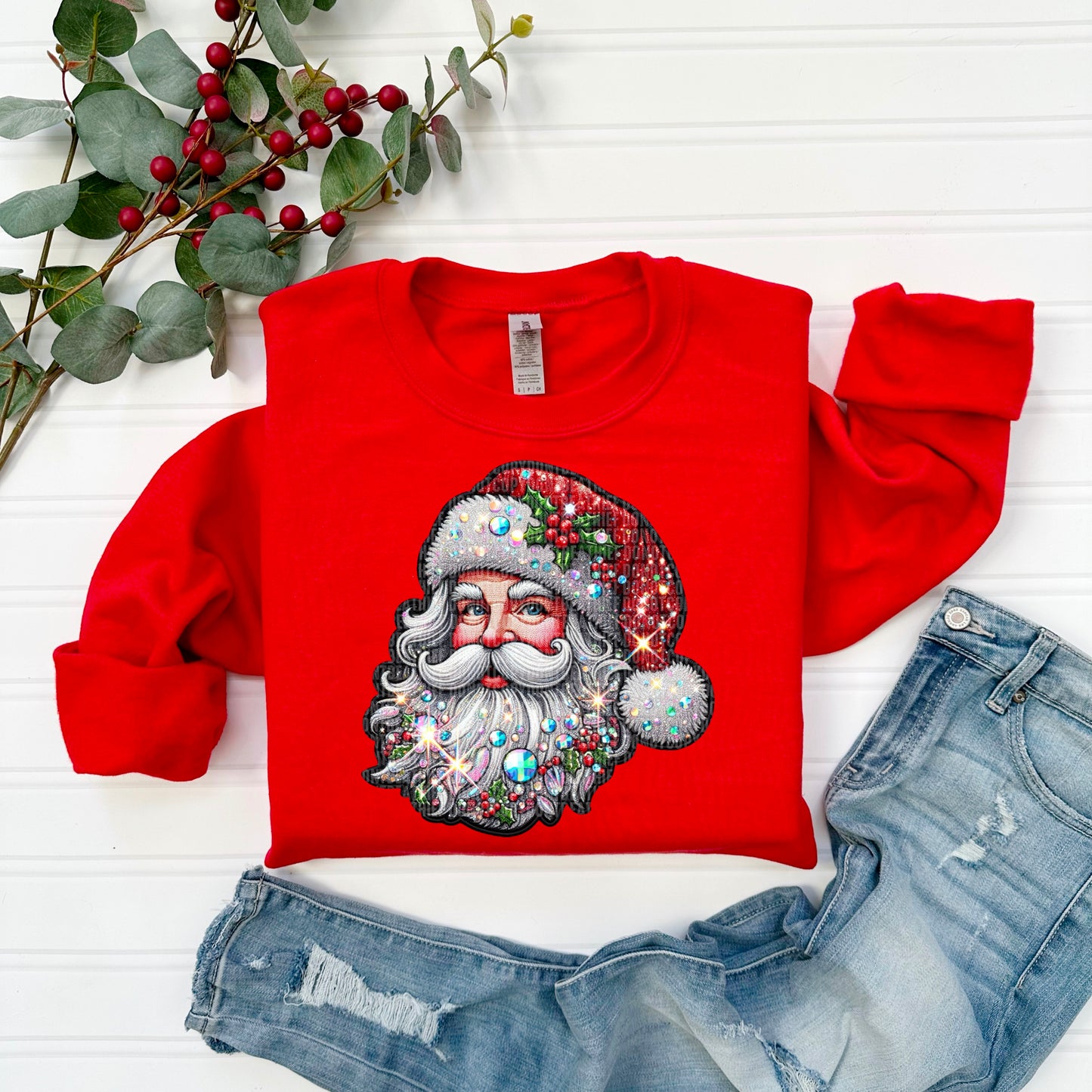 Faux sequin Santa-dtf