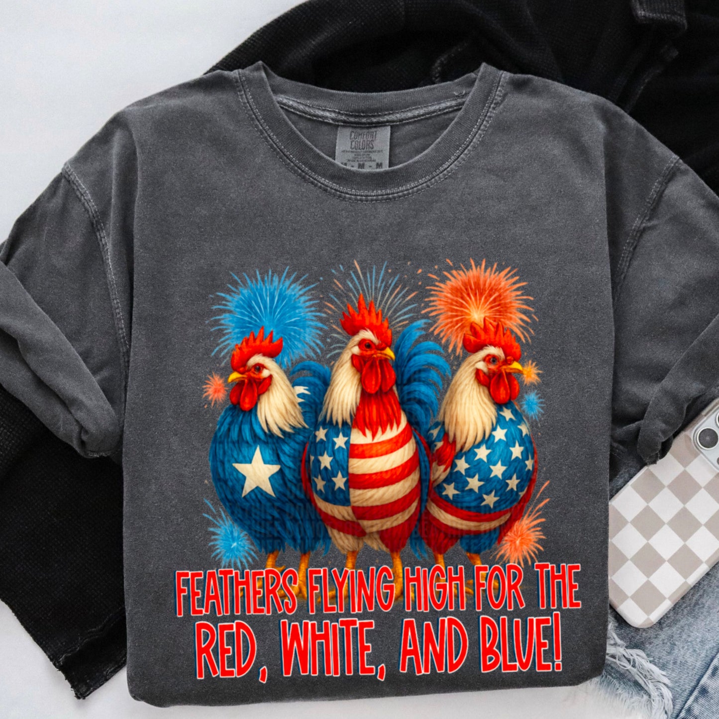 Feathers flying high Roosters-DTF&UV