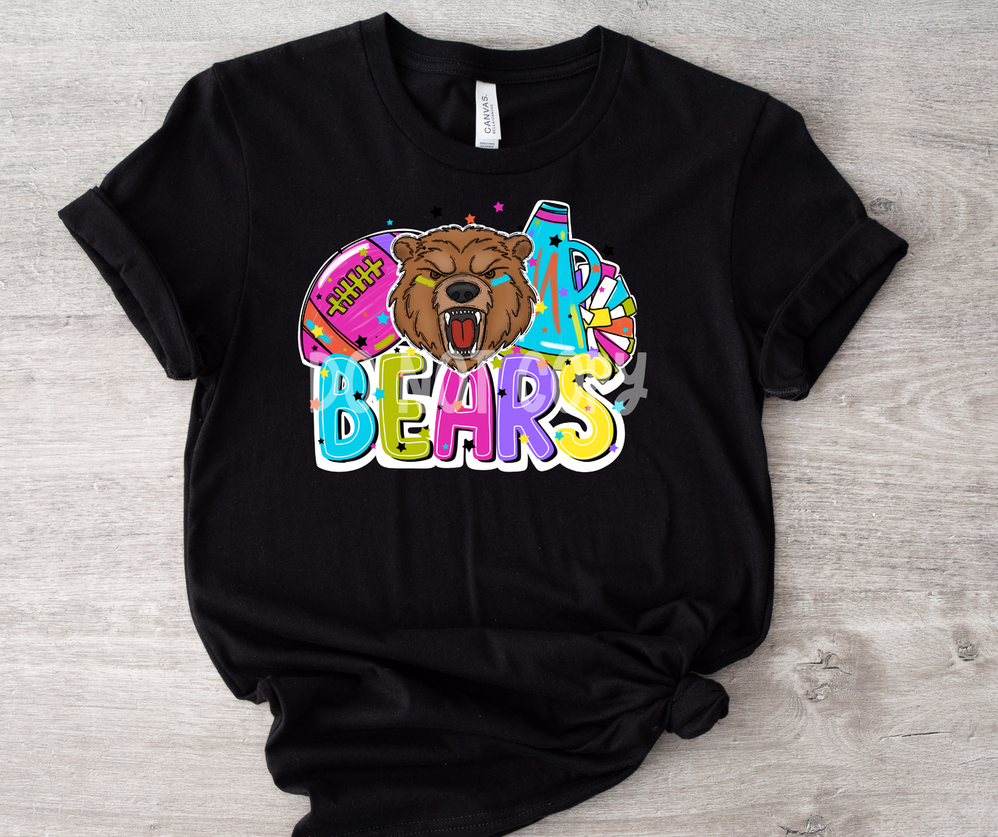 Football and Poms Mascot Bright Bears-dtf