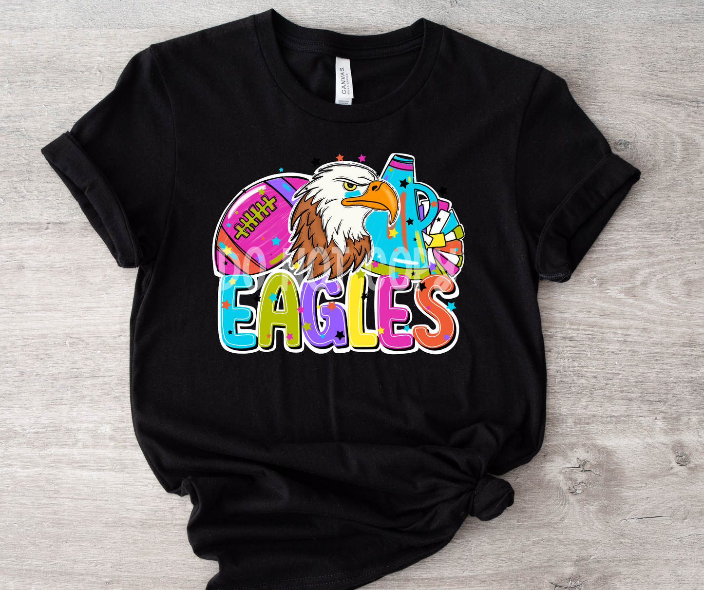 Football and Poms Mascot Bright Eagles-DTF