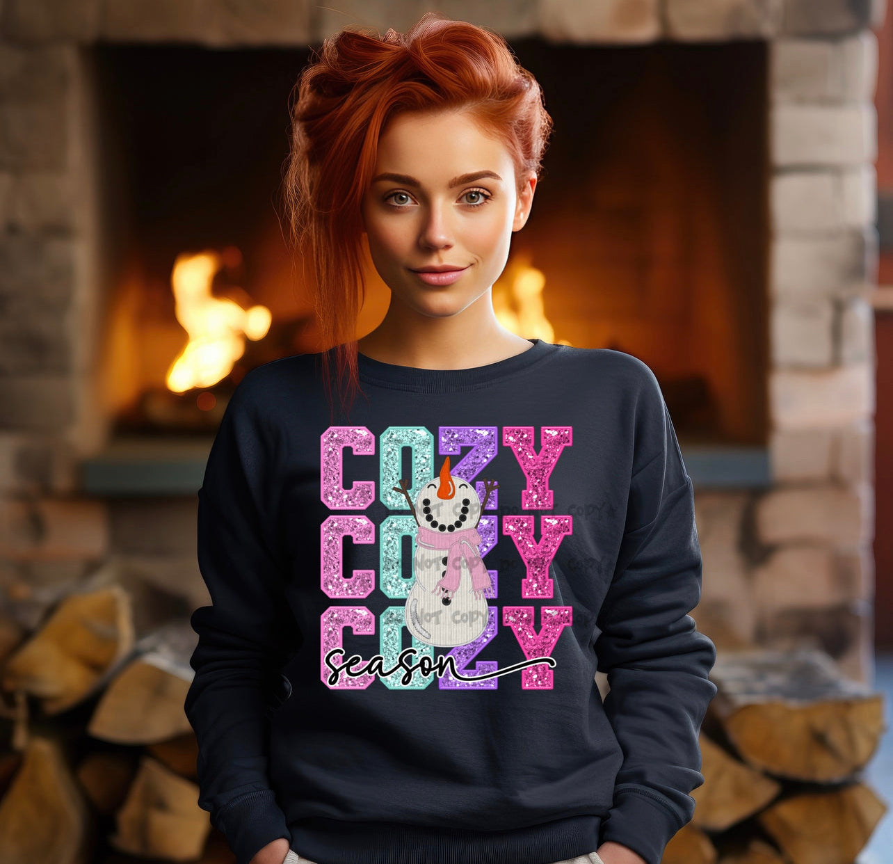 Cozy season stacked snowman-DTF