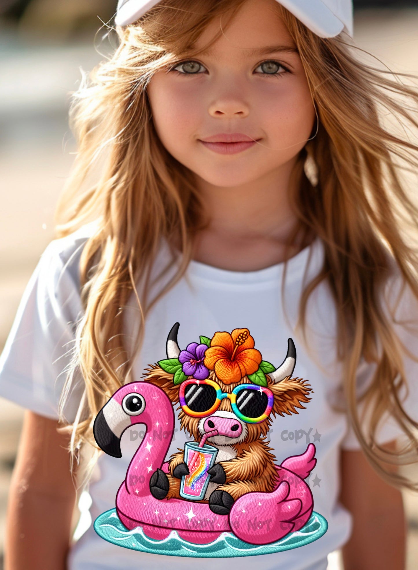 Cow with floatie -DTF