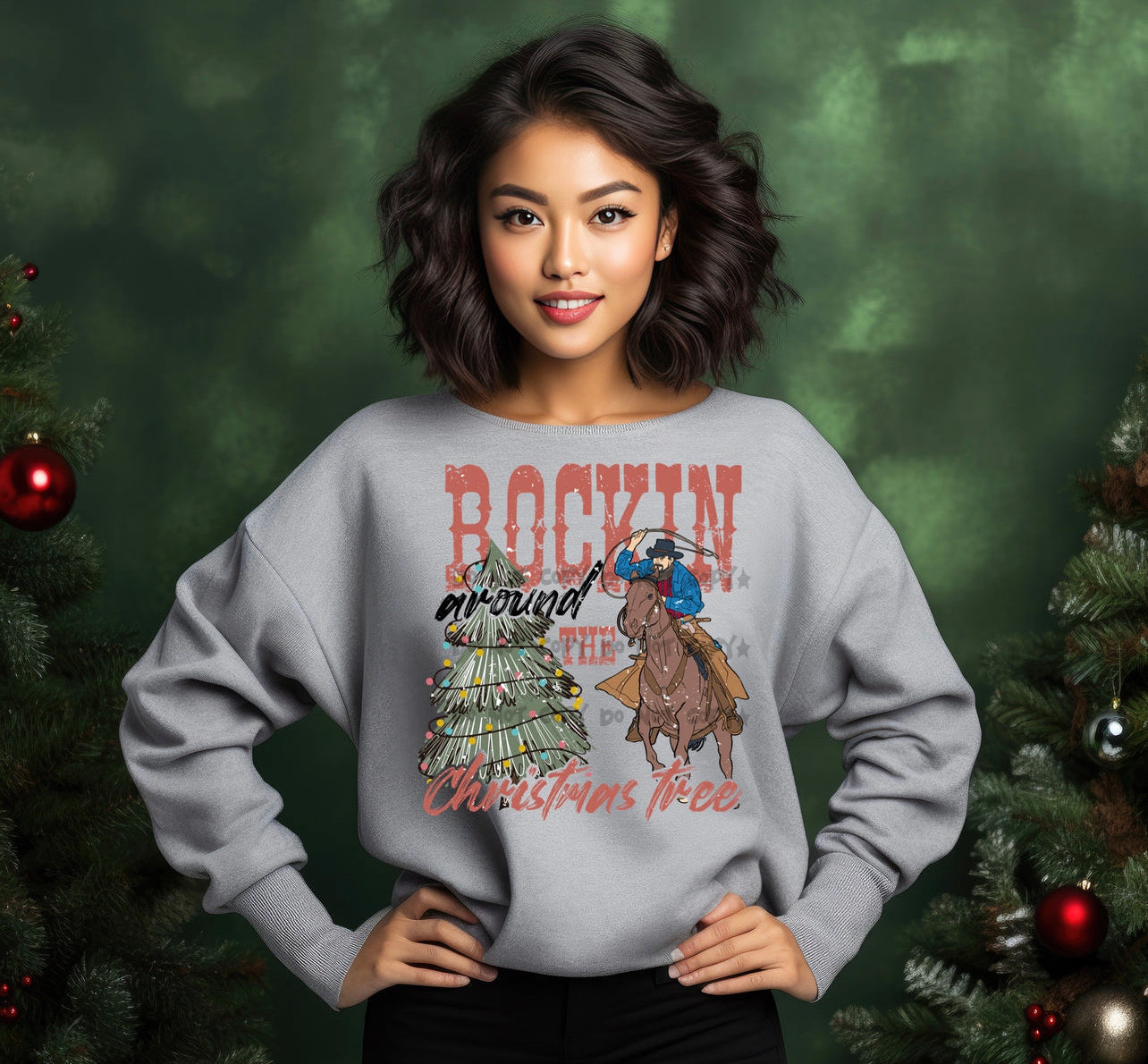 Rockin around the Christmas tree cowboy-DTF