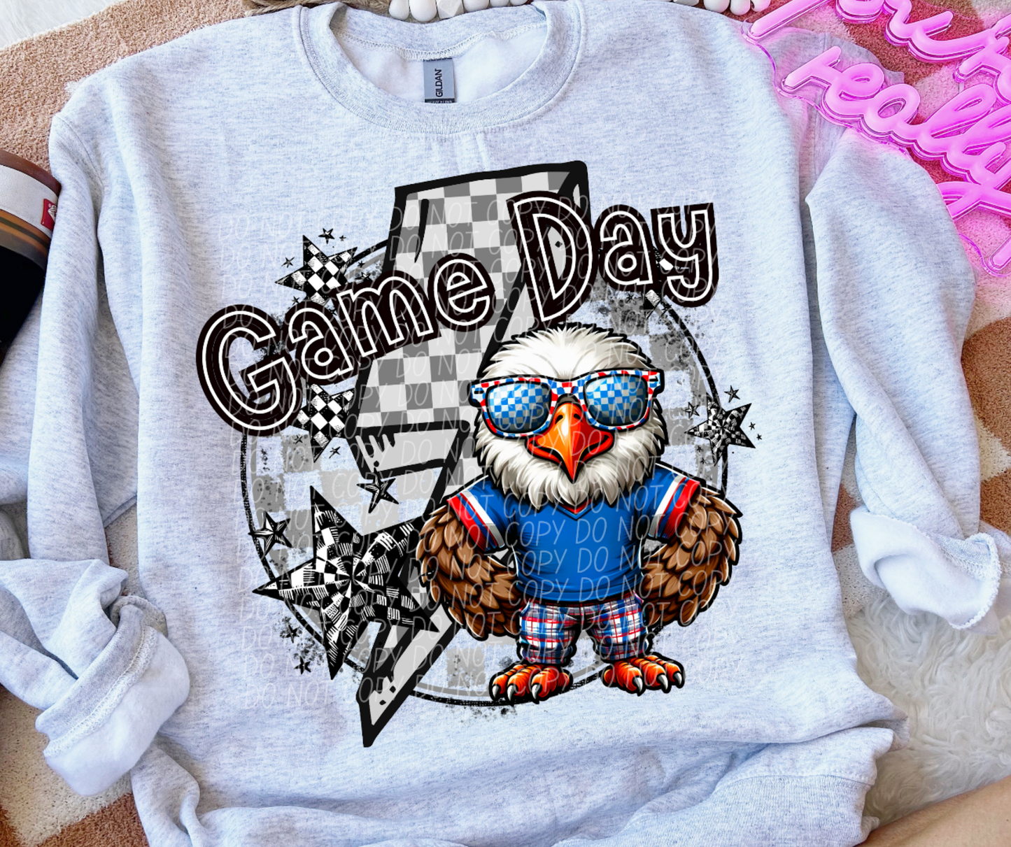 Game day Eagles red blue-DTF