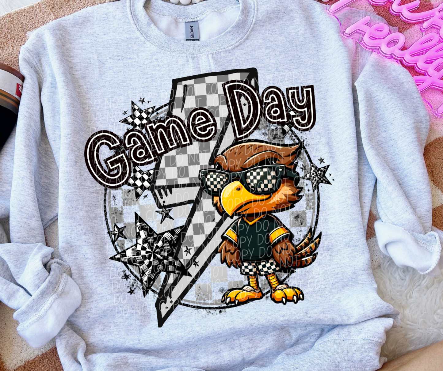 Game Day Eagles gold-DTF