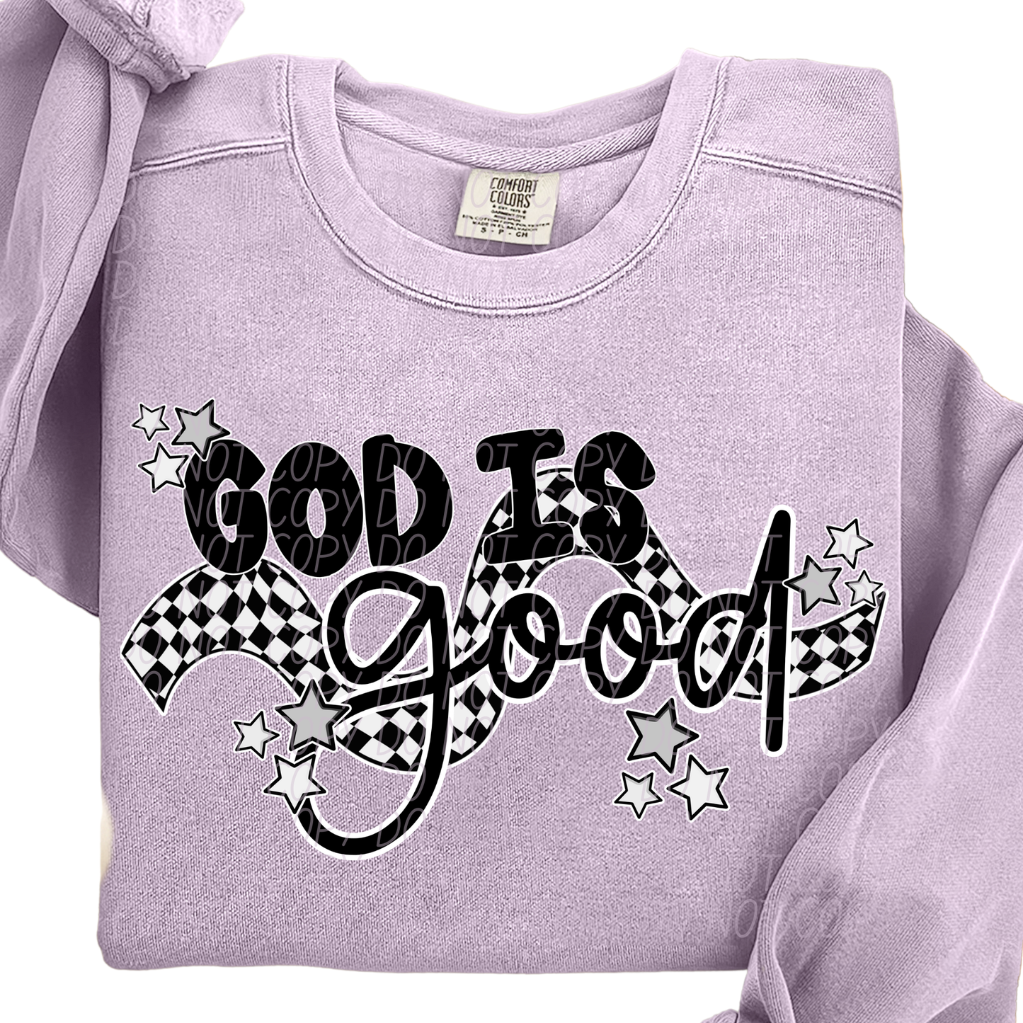 God is good checkered banner- DTF&UV