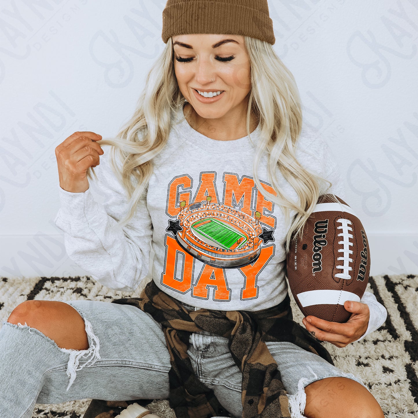 Game Day Football Orange-DTF&UV