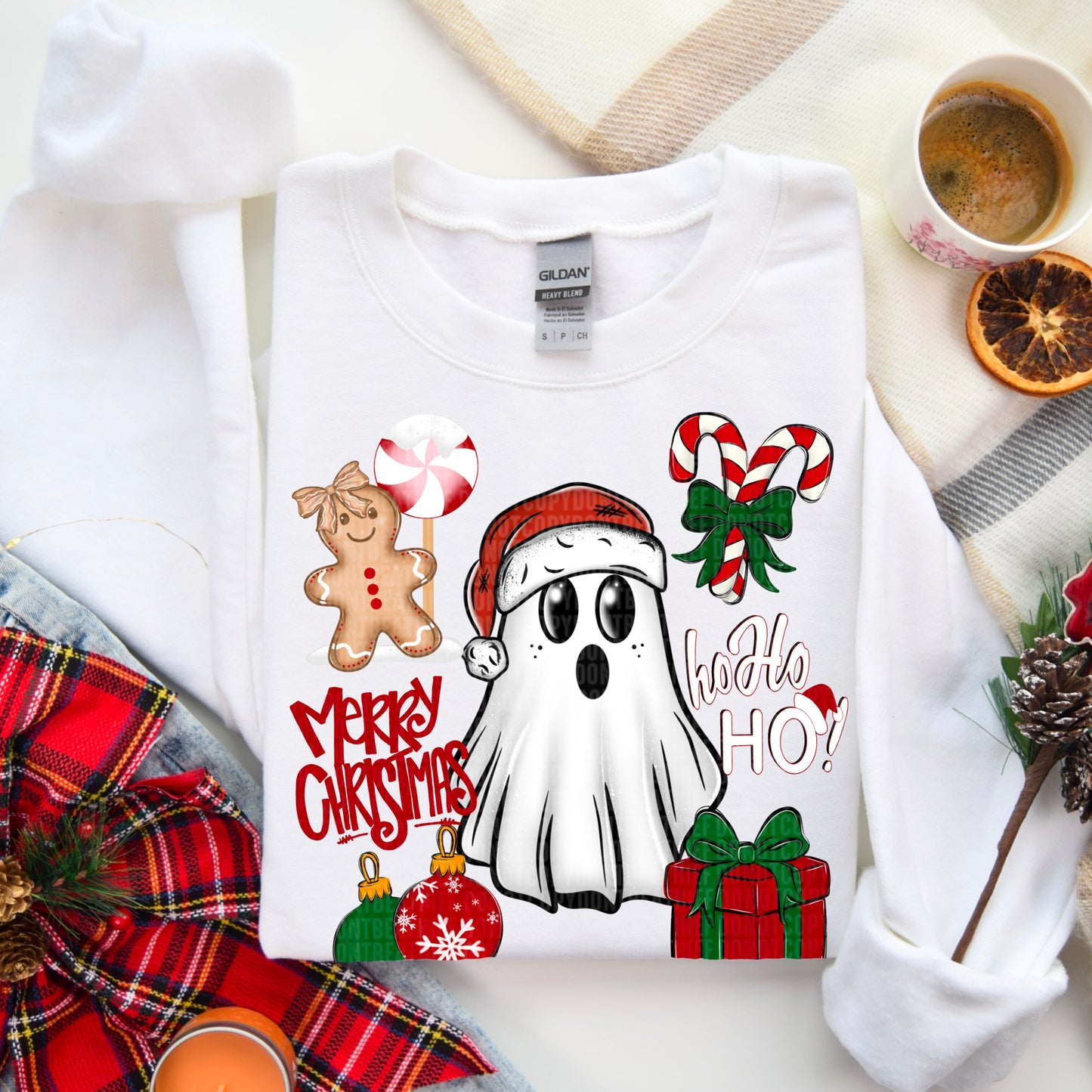 Ghostly Christmas Collage-DTF&UV