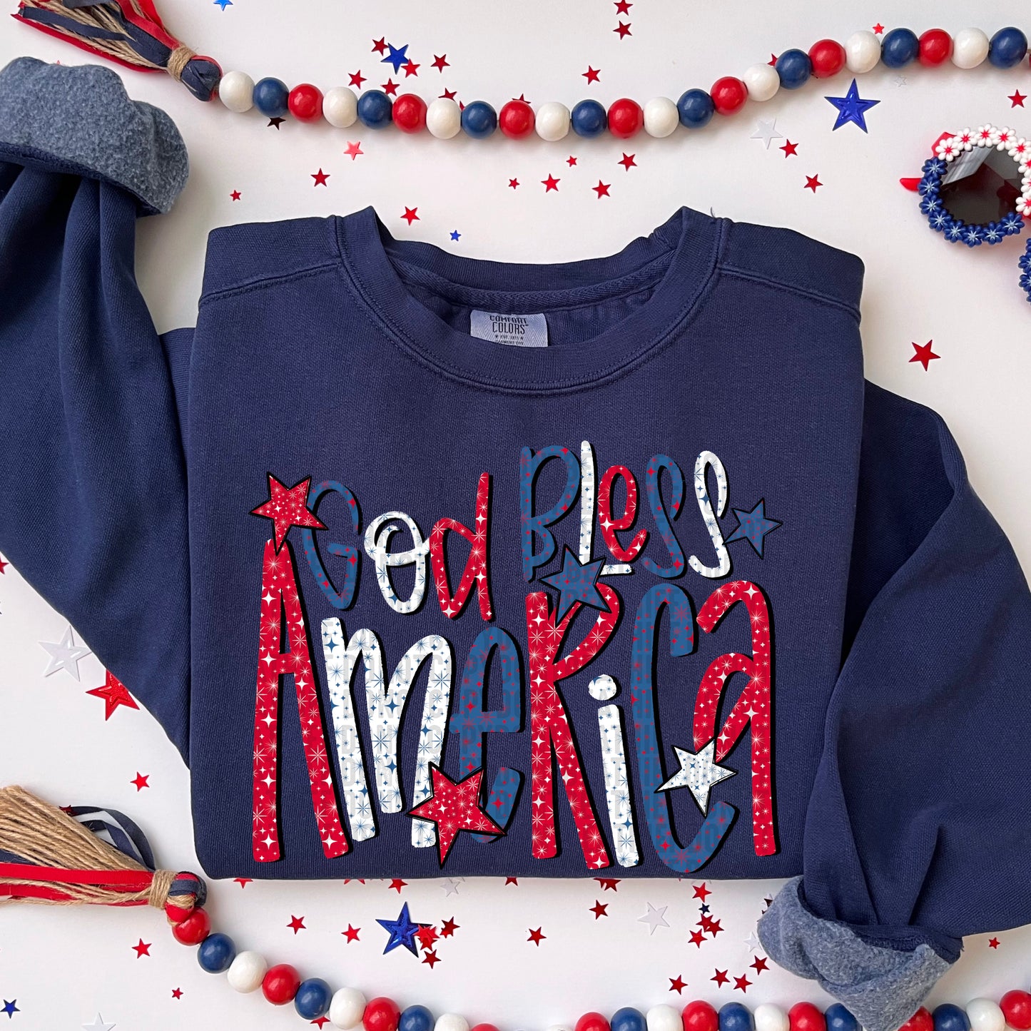 God Bless AMERICA Stars- DTF&UV