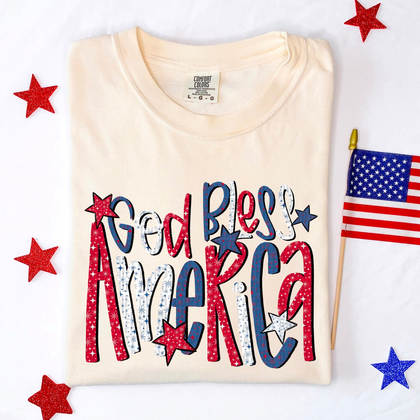 God Bless AMERICA Stars- DTF&UV