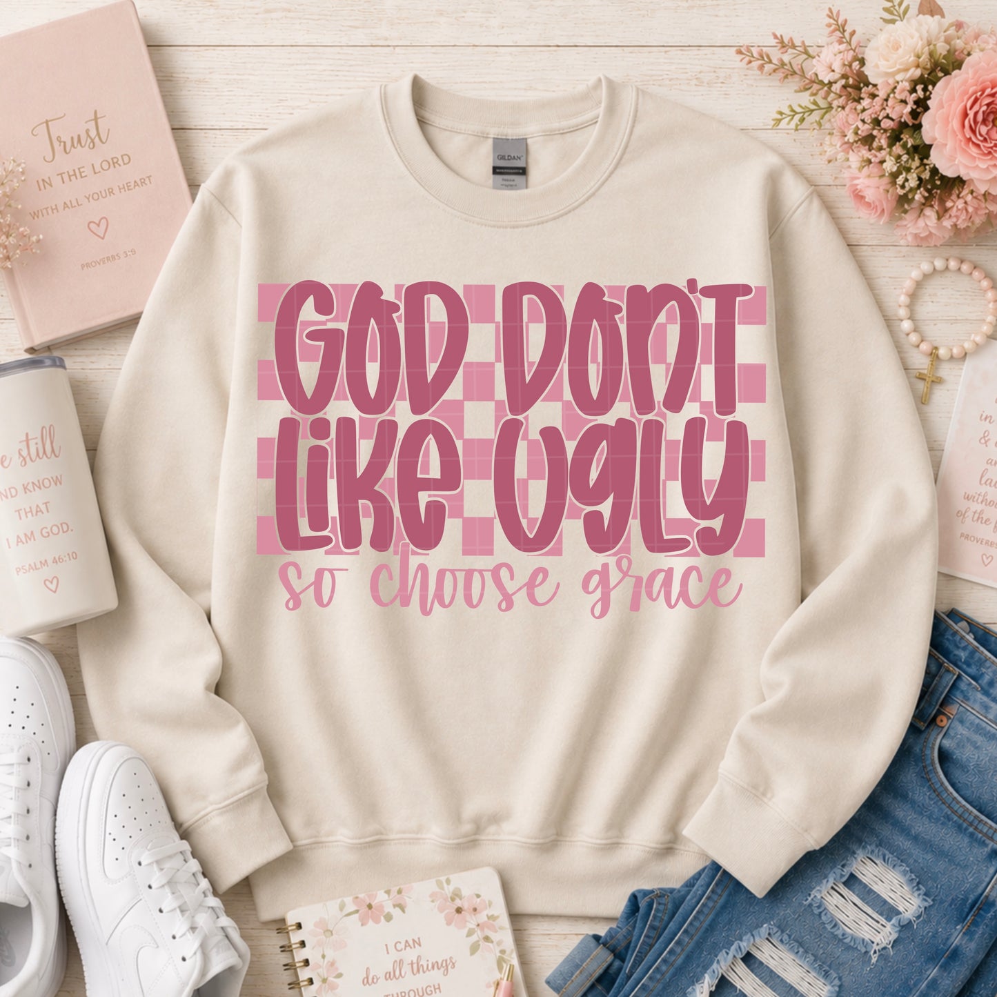 God don't like ugly so choose grace pink-DTF&UV