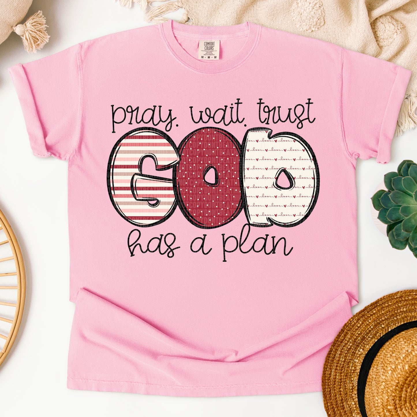 God has a plan pray wait trust-DTF&UV