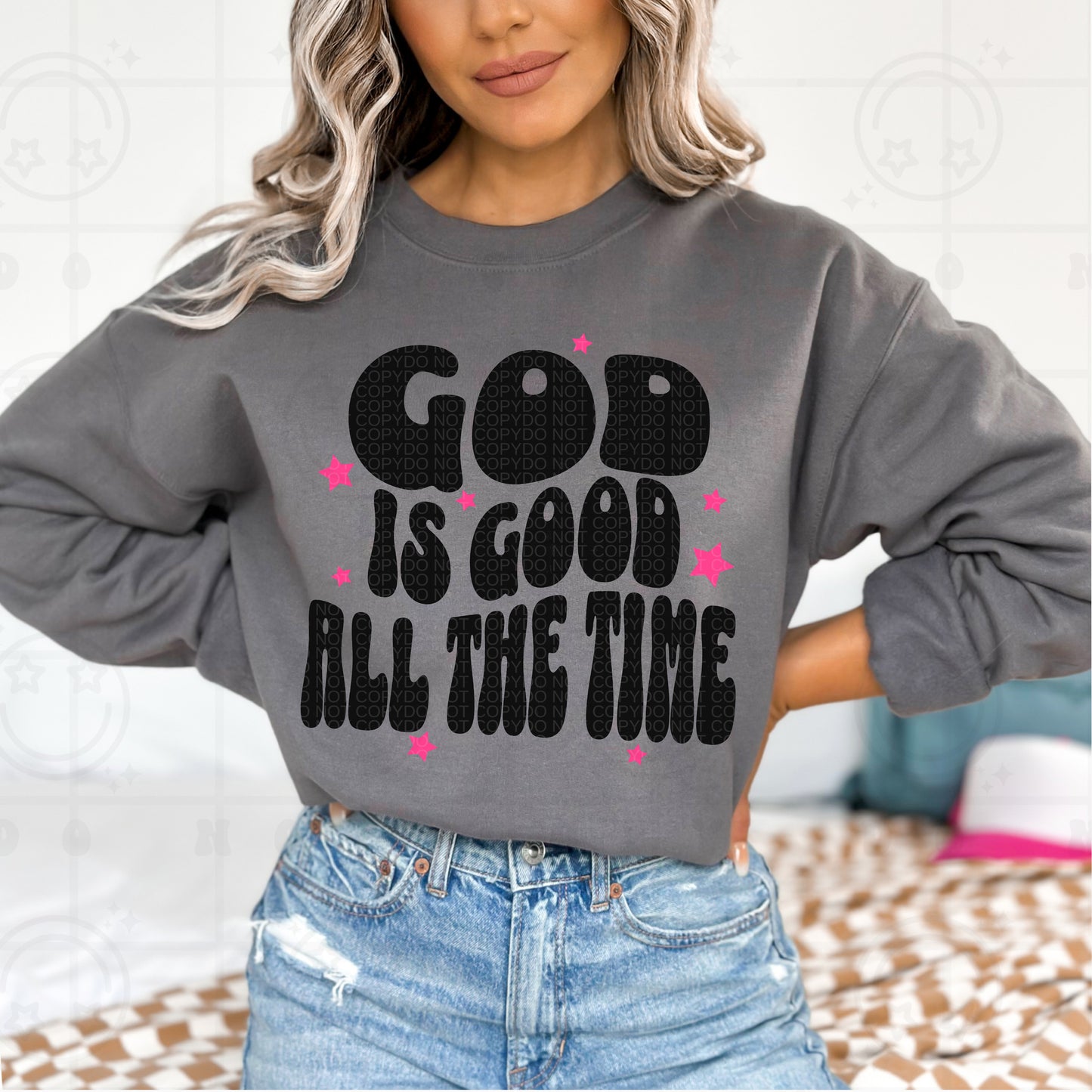 God is good all the time Black pink -DTF&UV