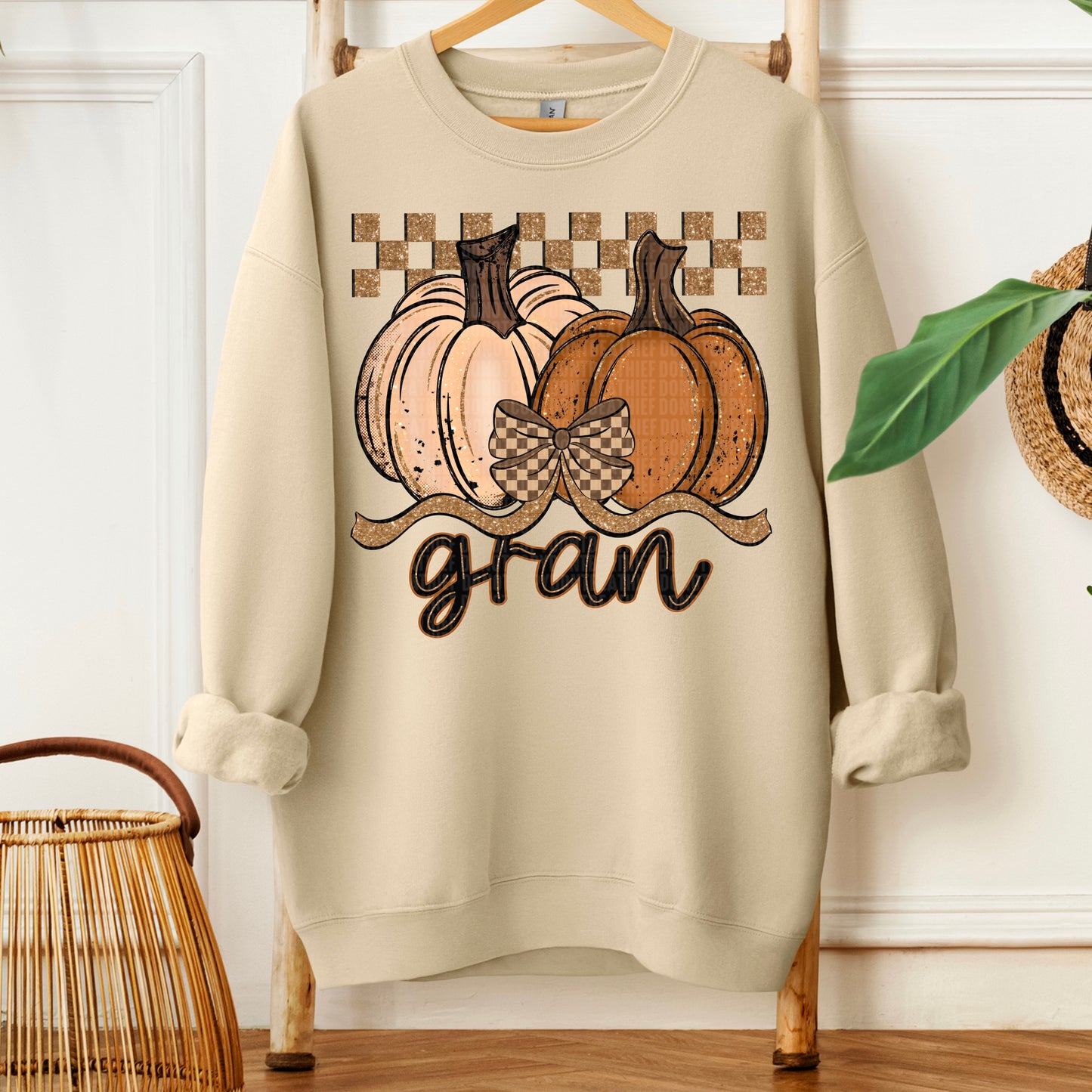 Fall Checkered Glitter Pumpkin Collection (dropdown)-DTF&UV