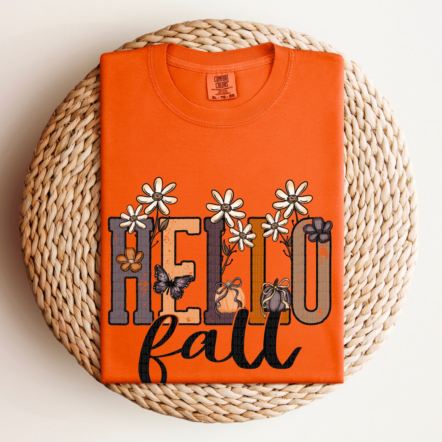 Hello fall doodle florals-DTF&UV