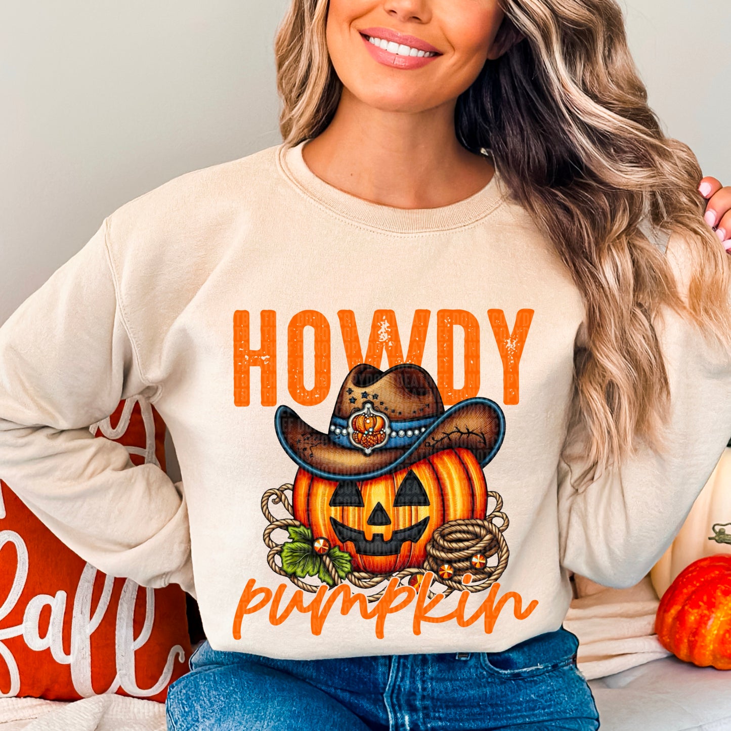 Howdy Pumpkin western hat rope-DTF