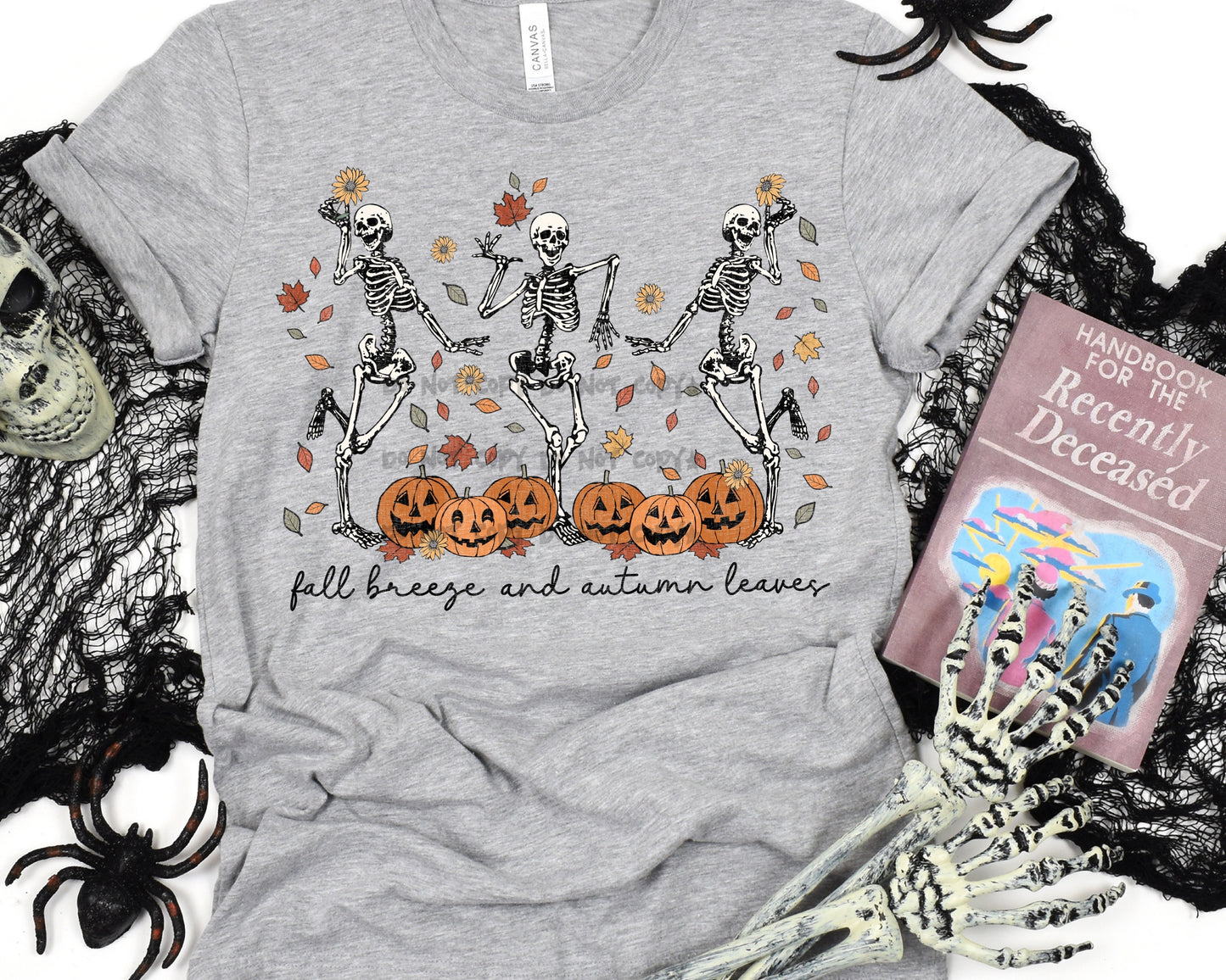 Fall breeze autumn leaves dancing skeletons -DTF