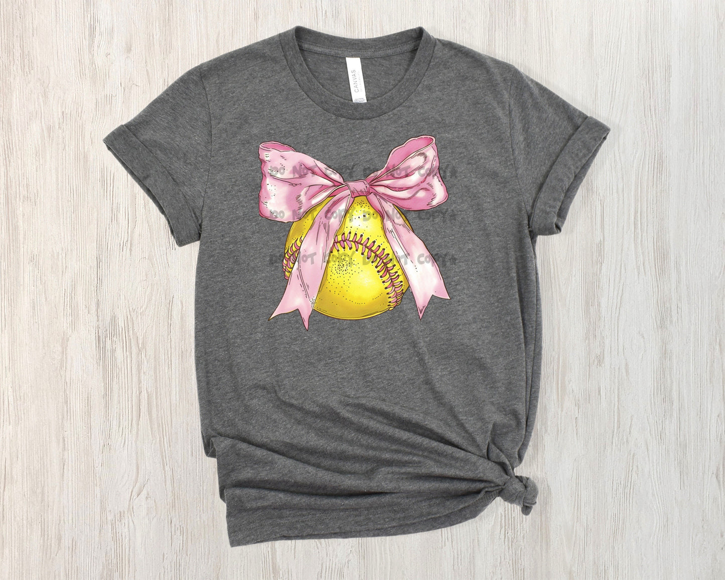Softball pink bow - DTF