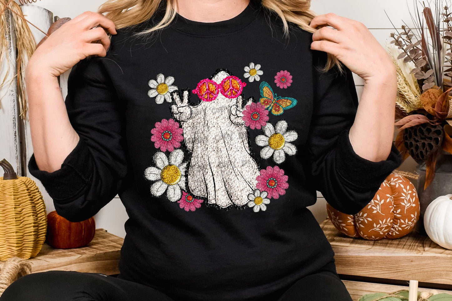 Hippy ghost sequin- DTF