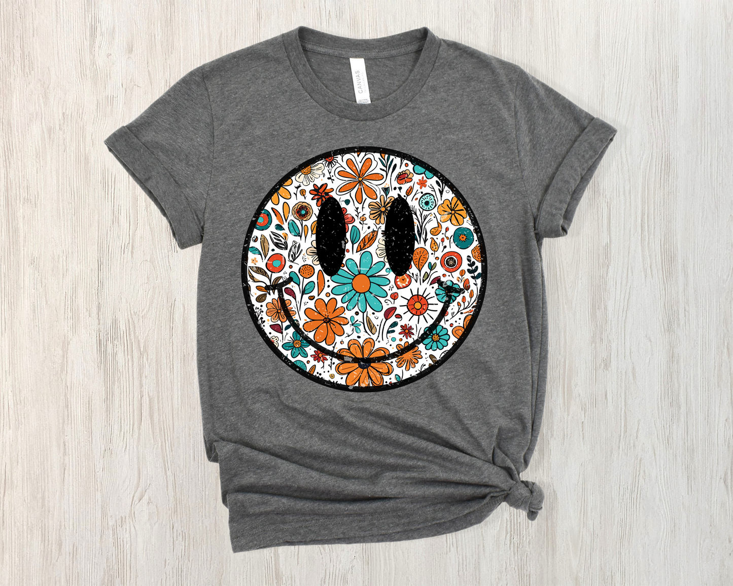 Floral smiley - DTF