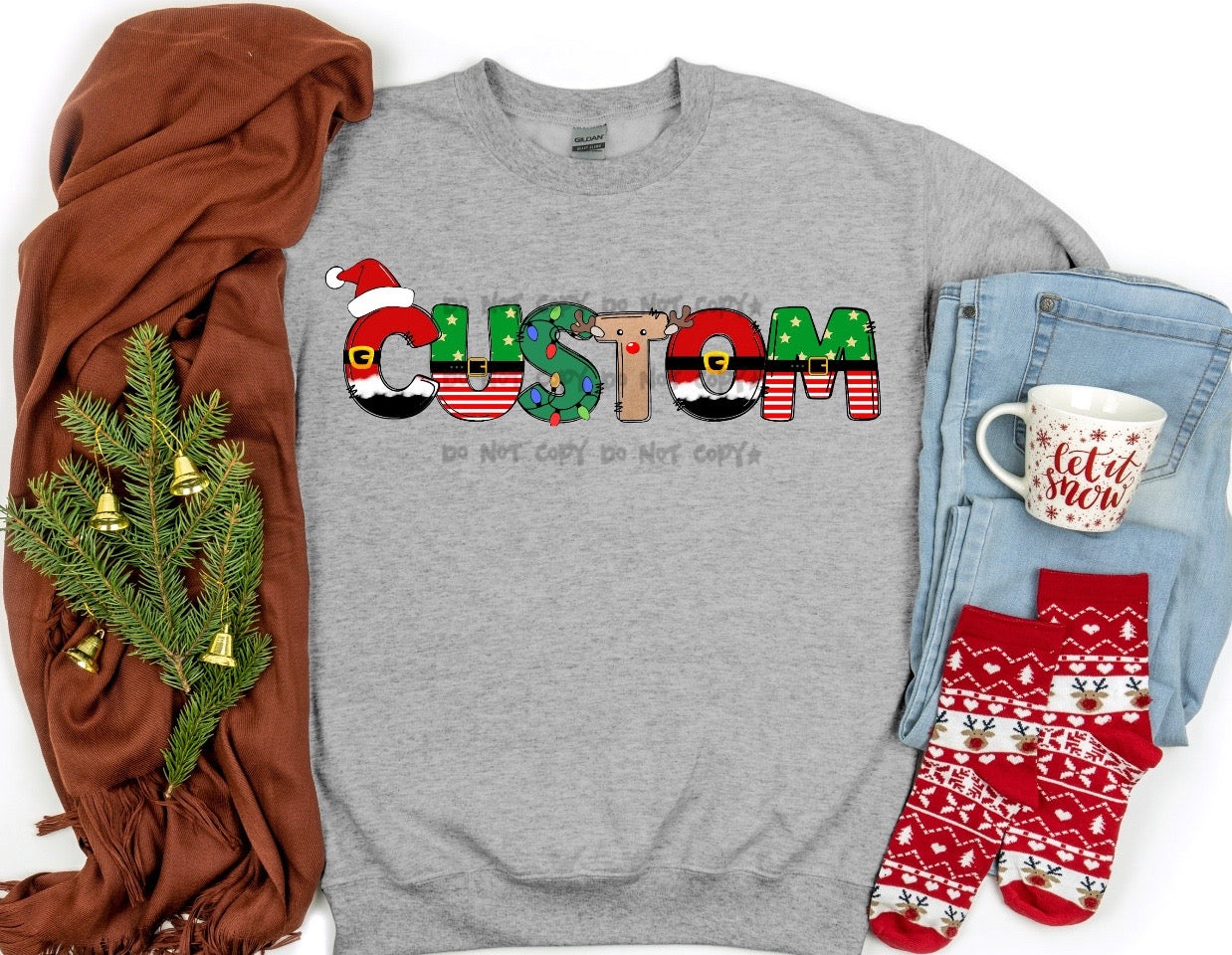 Custom Name/Word with christmas font -DTF