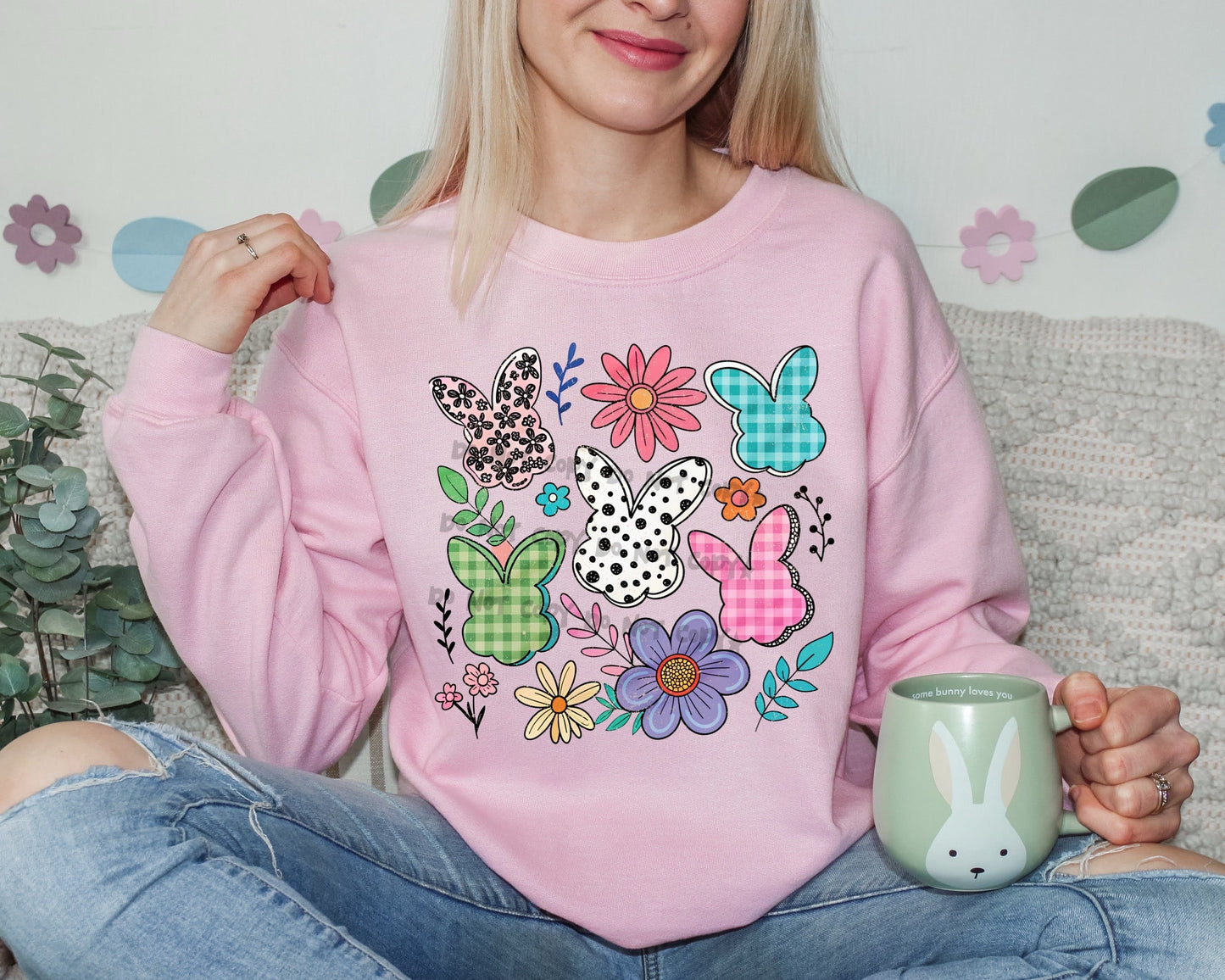 Bunnies and flowers-DTF