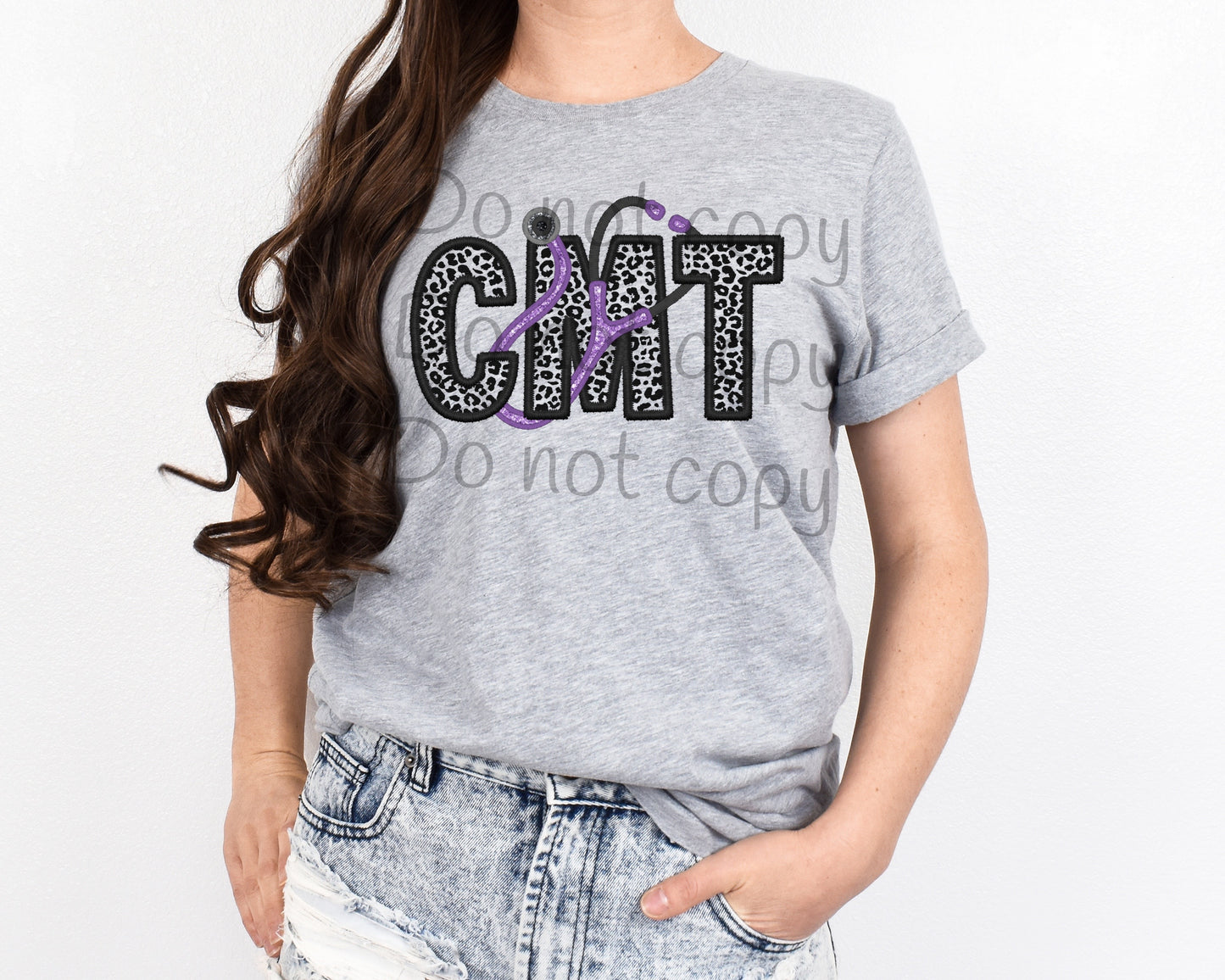 CMT purple sequin stethoscope-DTF