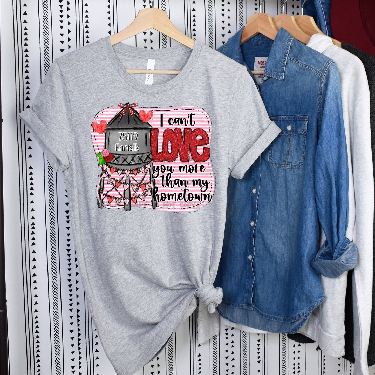 Custom-I can’t love you more than my hometown-Water tower-DTF